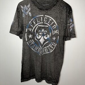 Affliction‎ Standard LTD Men's T Shirt Black Size L skull paisley graphic